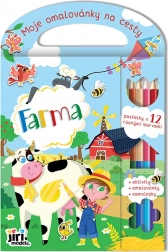 Album da colorare da viaggio – fattoria, 96 pagine, adesivi e 6 matite colorate a doppia punta