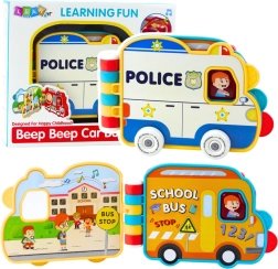 Libro interattivo a forma di veicolo con luci e suoni