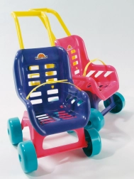 Passeggino per bambole blu