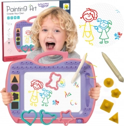 Woopie lavagnetta magnetica da disegno con timbrini e stencil