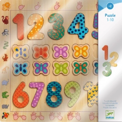 Puzzle a incastro DjECO Contare con farfalle