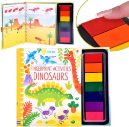 libro creativo con impronte dei dinosauri, 64 pagine, 7 colori