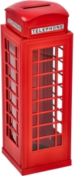 Salvadanaio Cabina Telefonica Britannica Rossa