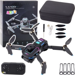 Drone LU60 con doppia fotocamera HD e luci LED nero