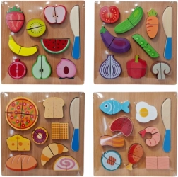 Puzzle in legno alimenti con coltello (variante casuale) - 1 pezzo
