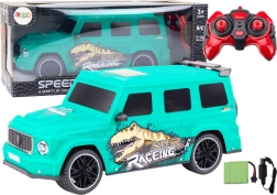 Auto RC con dinosauri 1:10 verde