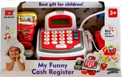 Cassa giocattolo per bambini con nastro e accessori, bianca