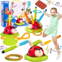 Woopie gioco interattivo 3 in 1 per bambini – bastone saltellante, lanciatorer razzi ad aria e lancio degli anelli Coccinella