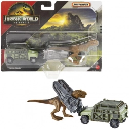 Matchbox Jurassic World trasportatore di dinosauri – set di gioco con veicolo e dinosauri