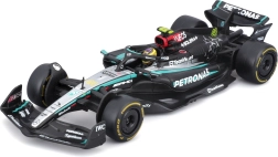 bburago modello f1 mercedes-amg f1 w15 1:43 con pilota in vetrina