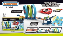 Pista da corsa con curva stretta e triplo looping