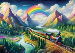 Puzzle del treno arcobaleno 260 pezzi