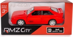 Modello in metallo dell'auto AUDI QUATTRO Coupé 1:35 rosso con pull-back e porte apribili