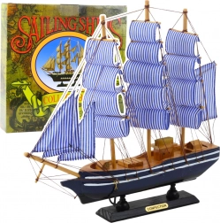 Modello decorativo di veliero Bianco-Blu 33x31 cm