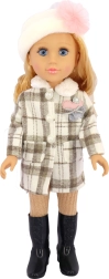 Bambola con suoni 48 cm con cappottino e berretto