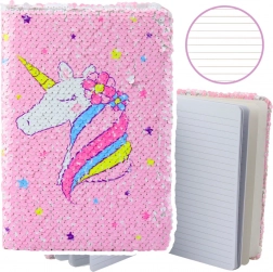 Taccuino Unicorno con Paillettes Scintillanti Reversibili A5, 80 pagine