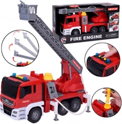 Autopompa dei vigili del fuoco con pompa ad acqua, luci e suoni, trazione a retrocarica