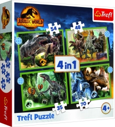 Puzzle 4 in 1 dinosauri pericolosi Jurassic World