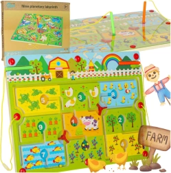 Gioco labirinto magnetico in legno Fattoria per 2 giocatori