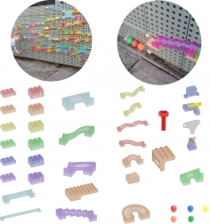 Set da costruzione Masterkidz tavola STEM per pista a biglie 209 pezzi