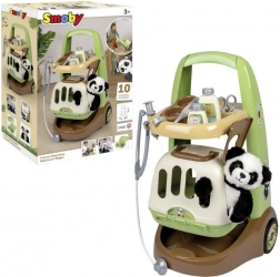 Smoby carrello veterinario con panda di peluche e trasportino 2-in-1