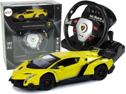 Auto radiocomandata Lamborghini Veneno gialla con volante