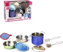 Set da cucina in metallo per bambini, 8 pezzi