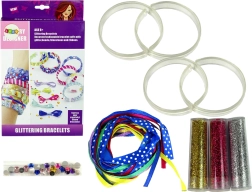 Set per la creazione di braccialetti fai-da-te con glitter e nastri