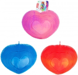 Cuoricino puffer antistress – giocattolo arcobaleno in morbido silicone 18 cm