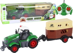 Trattore RC con rimorchio per animali 1:24