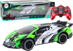 auto sportivo RC 1:10 con luci, velocità 25 km/h – verde