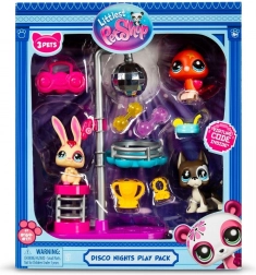 Littlest Pet Shop Disco Nights – set di figurine con 3 animaletti