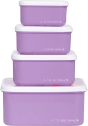 A Little Lovely Company set di quattro contenitori per merenda con principesse - 4 pezzi
