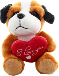 Cagnolino di peluche con cuoricino 14 cm