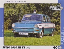 Puzzle Retro Auto Škoda 1000 MB VB 40 pezzi