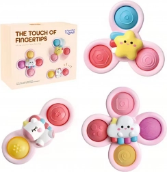Giocattolo sensorico spinner cosmico per bambini WOOPIE rosa, set da 3 pz