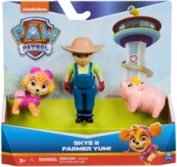 Set di figure Paw Patrol Skye e contadina Yumi con maialino