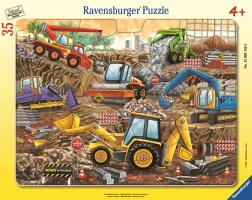 Puzzle Ravensburger Macchine Edili - 35 pezzi