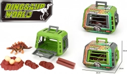 Dinosauro in gabbia con accessori