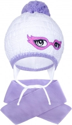 berretto invernale lavorato a maglia per bambini con sciarpa New Baby viola 3–4 anni