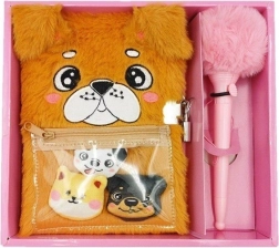 Diario peluche con cagnolino TOYS INN con lucchetto e penna