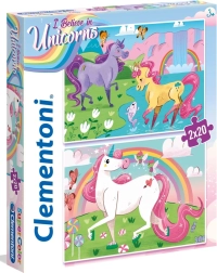 CLEMENTONI puzzle credo negli unicorni 2×20 pezzi