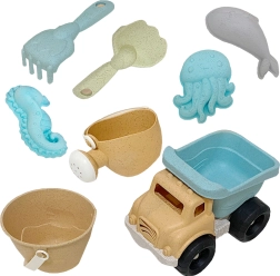 Woopie Green set da sabbia con secchiello e ribaltabile, 8 pezzi, materiale biodegradabile