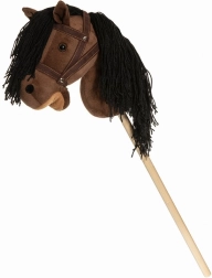 Cavallino su bastone Hobby Horse marrone con briglie 80cm
