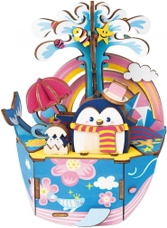 Puzzle 3D in legno Carillon Pinguino nell'oceano