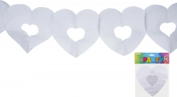 Ghirlanda bianca cuori 3 m