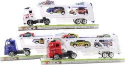 Camion con auto da corsa, 3 colori