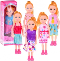 Mini bambola 13 cm con vestitini colorati