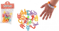 Perline in plastica a forma di cuoricini e letterine con cordino