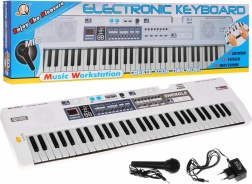 Set di tastiere bianche per bambini con microfono, registrazione e altoparlanti stereo